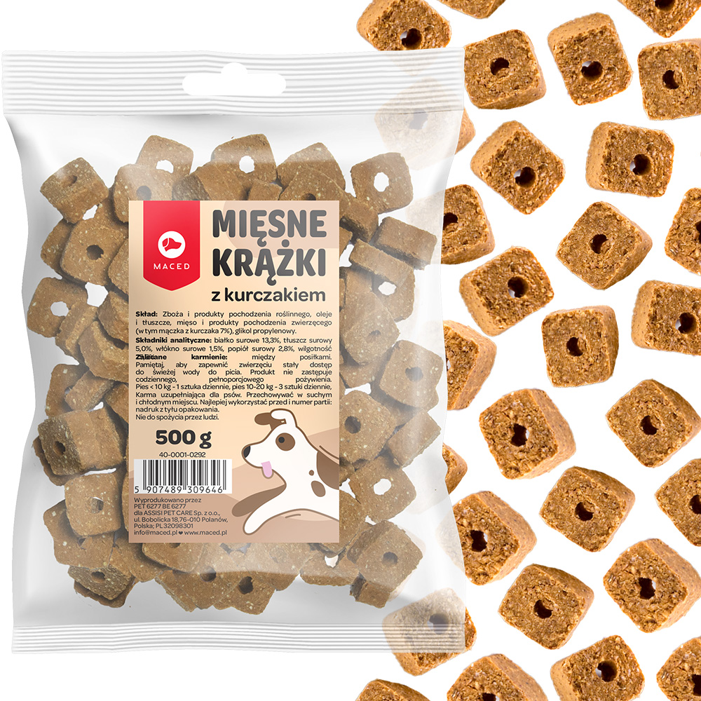 Maced Przysmak Treserki dla Psa Miękkie Mięsne Krążki Mix Smaków 3x500g
